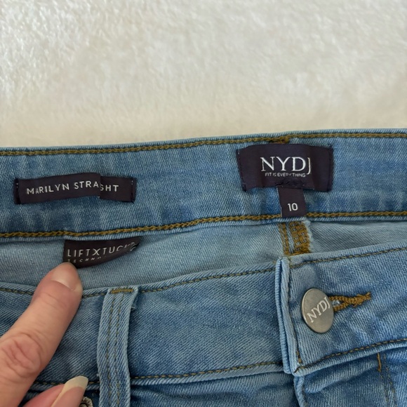 NYDJ Marilyn Straight Jeans Womens Size 10 Raw Hem High-Rise - Picture 5 of 14